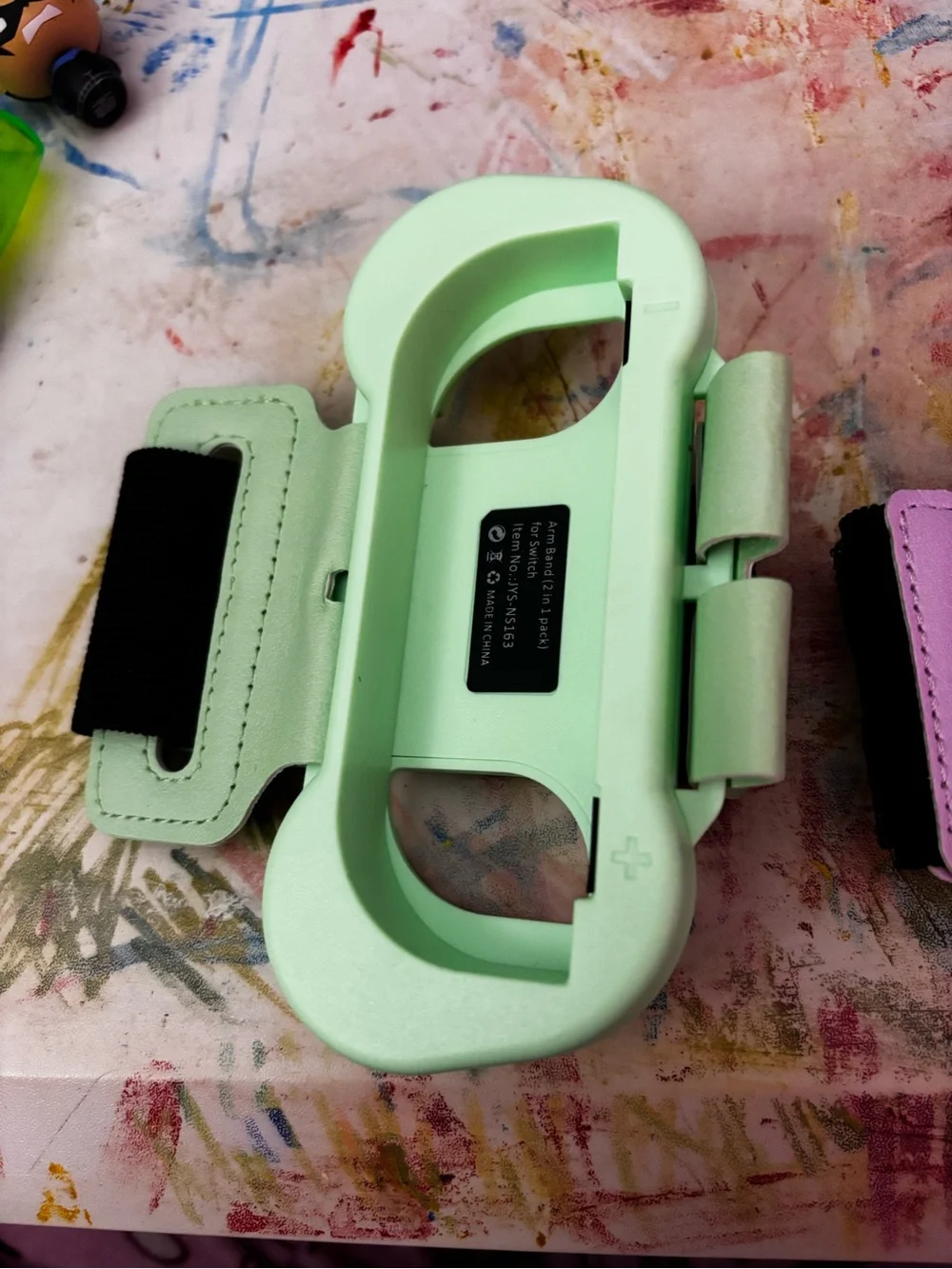 Set of Mint Green and Lavender Nintendo Switch Joy Con Armband Holders